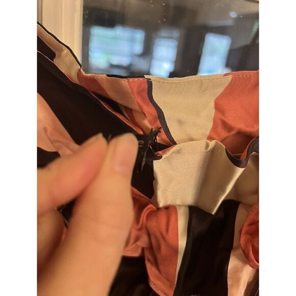 Theory Camisole Tank Pink Black Ruffle Size Large Nwt Rtl $195. U - Picture 4 of 8